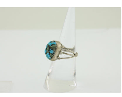 Navajo Handmade Ring 925 Silver Sleeping Beauty Turquoise Artist C.80's