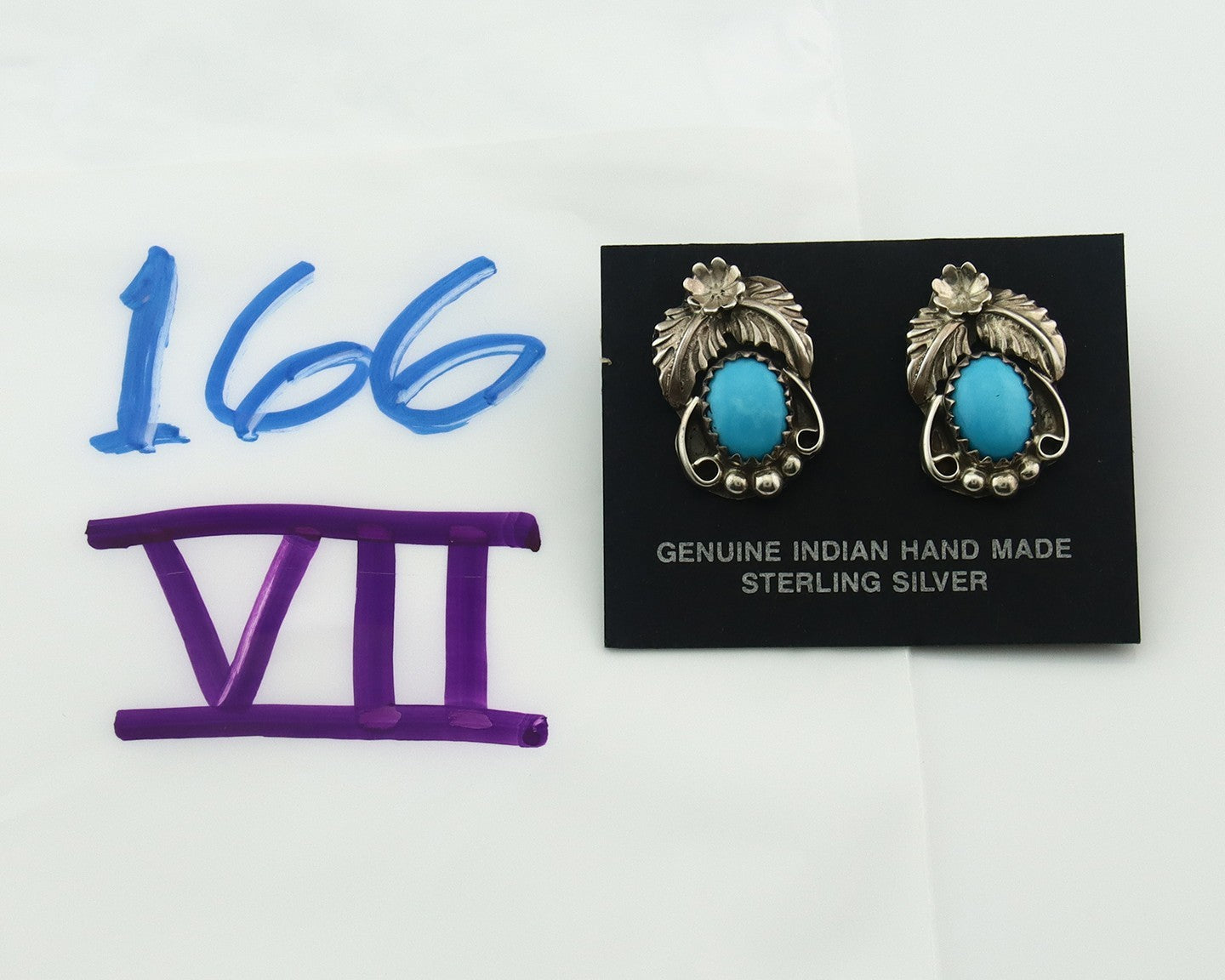 Navajo Earrings Sterling Silver Turquoise Vintage Dangle Handmade