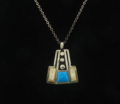 Navajo Necklace Sterling Silver Natural Blue Turquoise Vintage