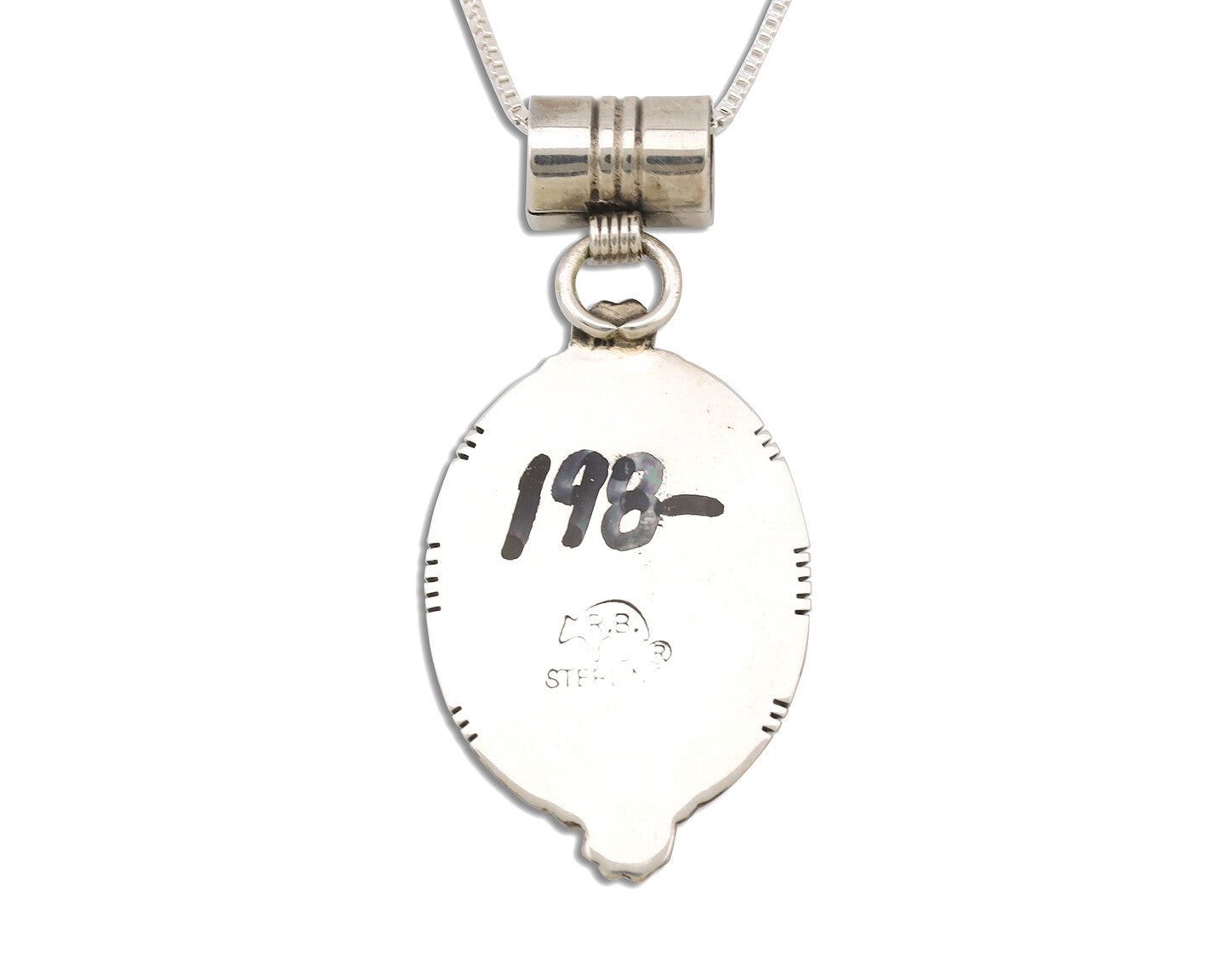 Navajo Necklace 925 Silver Natural Mined Gaspiete Artist Signed RB C.80's