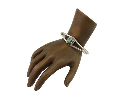 Navajo Bracelet 925 Silver Blue Turquoise Artist Signed Gecko C.80's