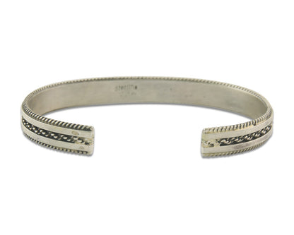 Vintage Navajo Bracelet 925 Silver Handmade Authentic Traditional Signed TAHE