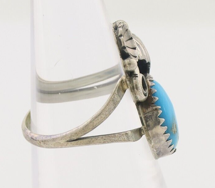 Navajo Ring 925 Silver Morenci Turquoise Native American Artist C.80's