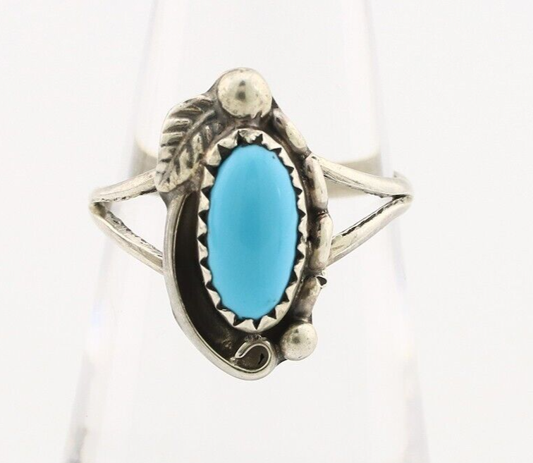 Navajo Ring 925 Silver Turquoise Artist Signed SkyStone Creations C.80's