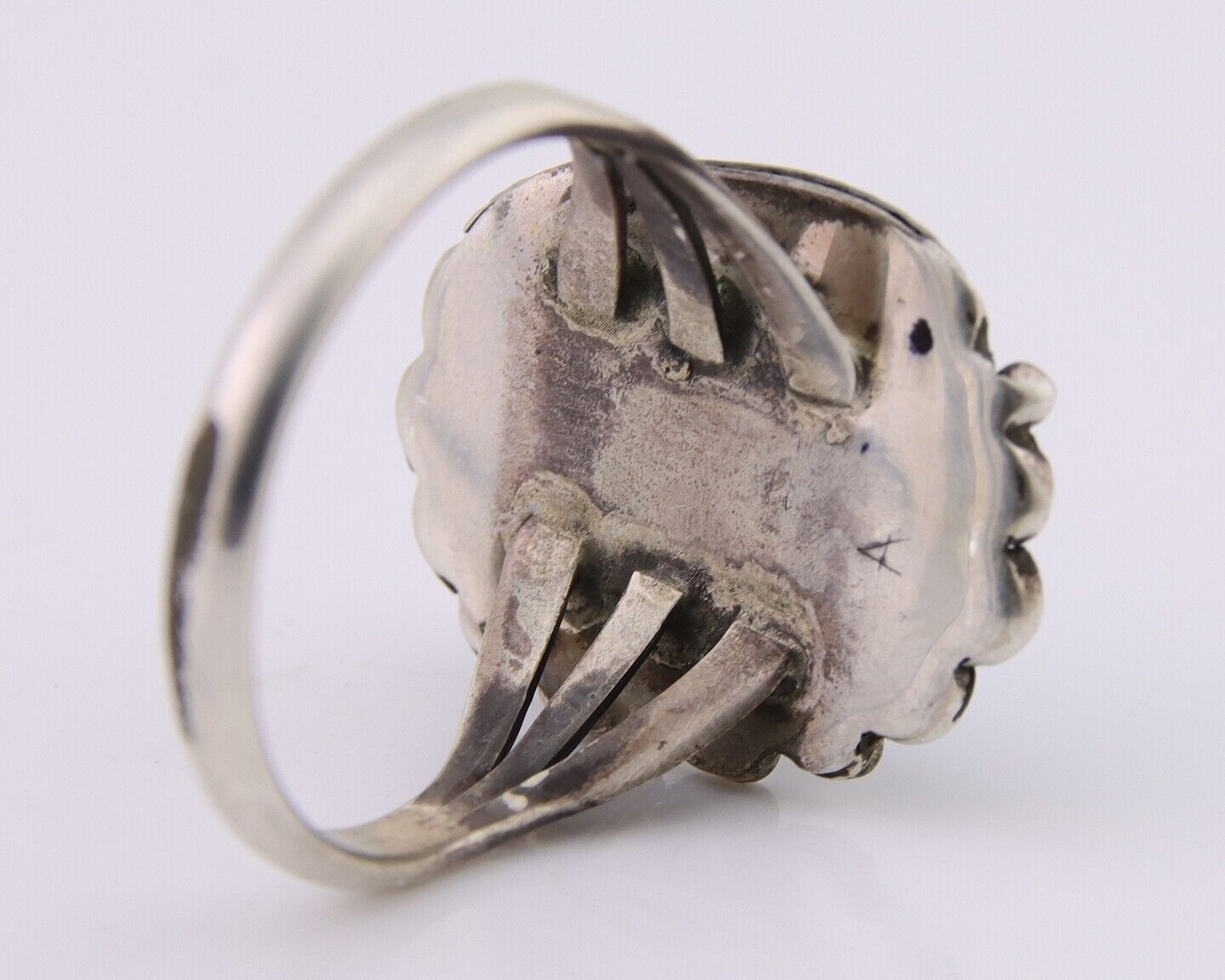 Navajo Ring 925 Silver Natural Blue Turquoise Native American Artist C.80's