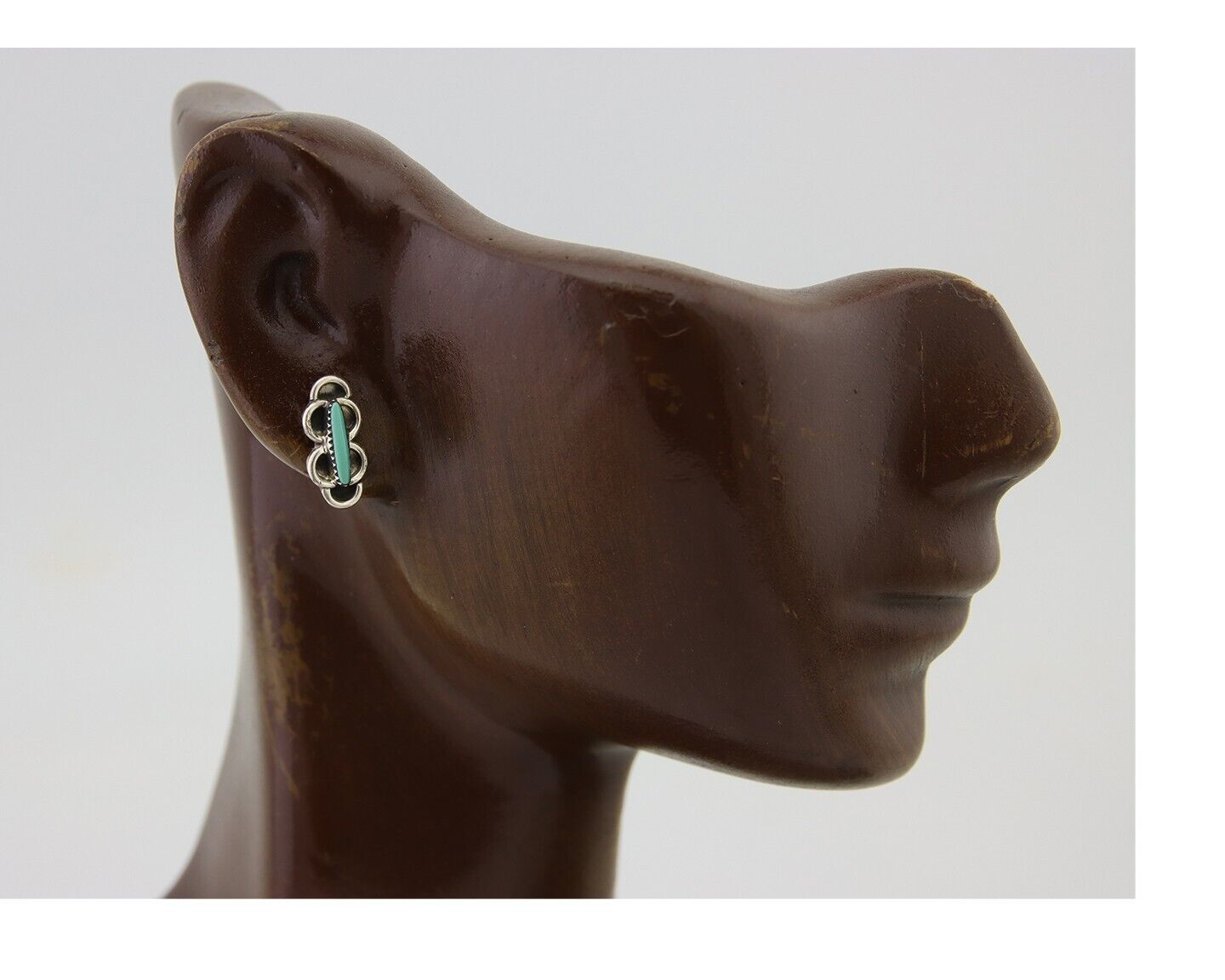 Zuni Earrings 925 Silver Natural Blue Turquoise Native Artist C.80's