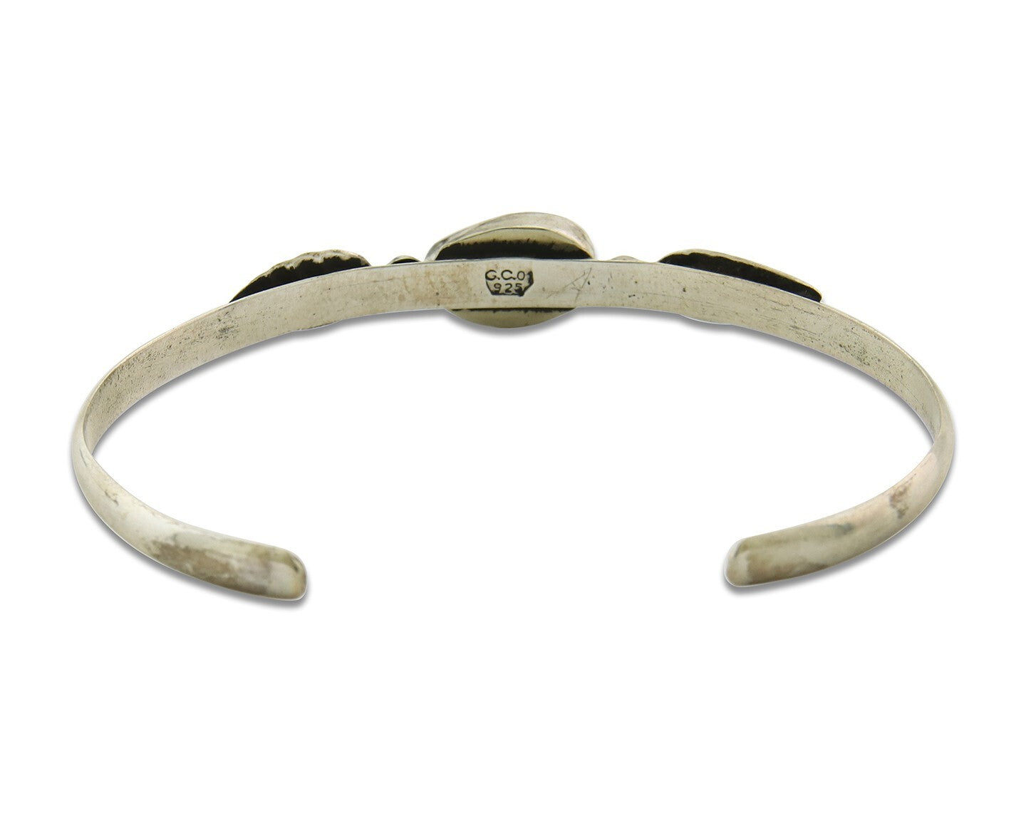 Vintage Navajo Bracelet 925 Silver Turquoise Handmade Authentic Signed GC01