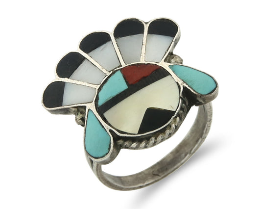 Vintage Zuni Ring 925 Sterling Silver Natural Gemstone Size ?