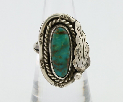 Navajo Handmade Ring 925 Silver Kingman Turquoise Native American Artist C.80's