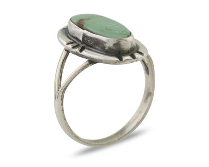 Navajo Ring 925 Silver Natural Turquoise Native American Artist Signed C.80's