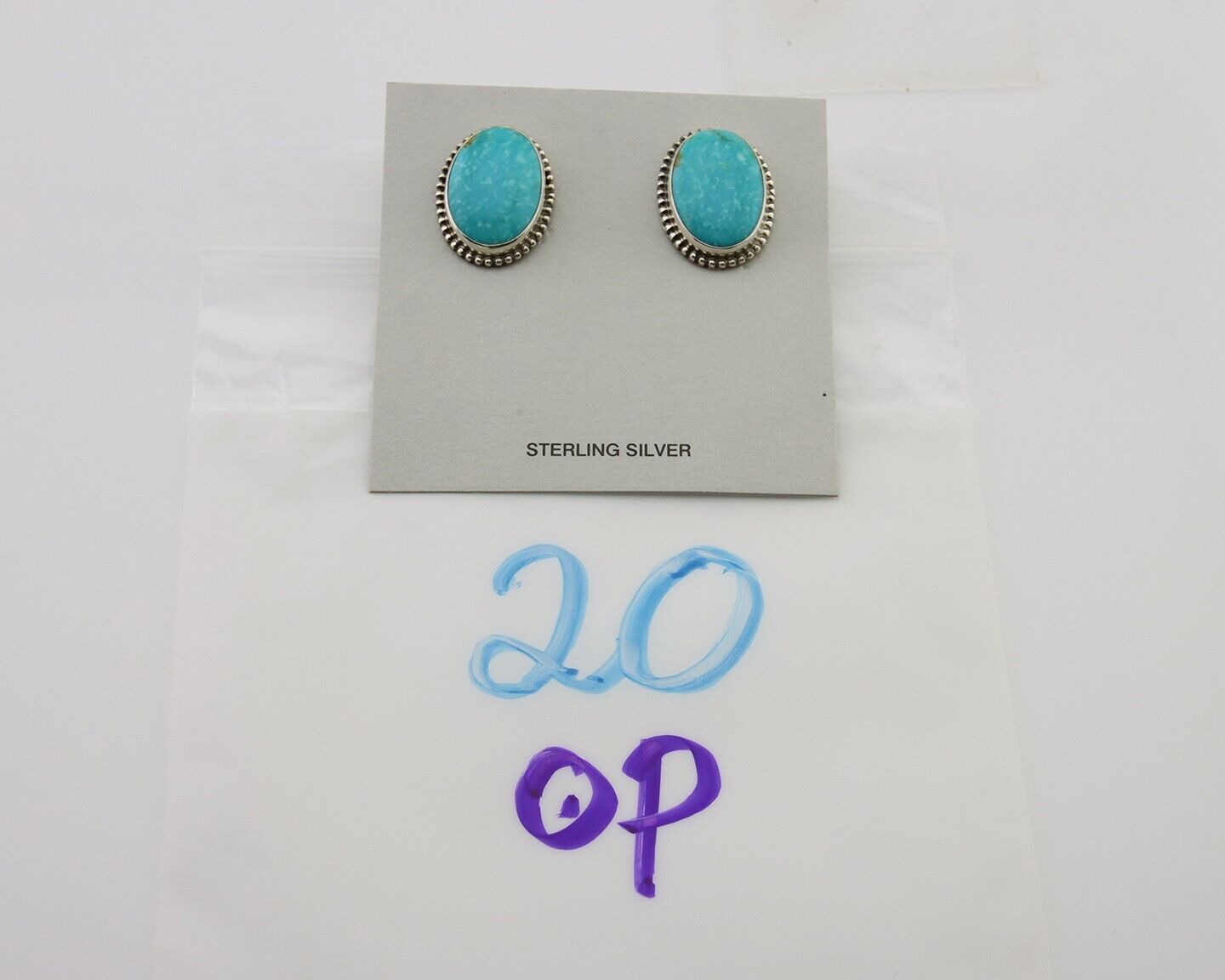Navajo Dangle Earrings 925 Silver Blue Turquoise Signed Melissa Yazzie C.80's