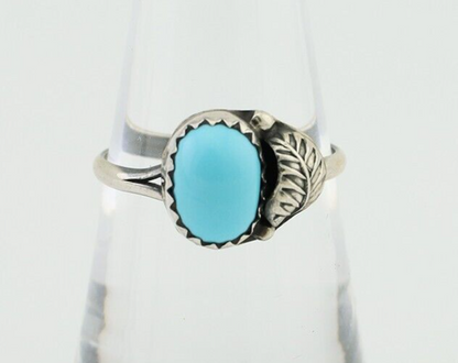 Navajo Ring 925 Silver Sleeping Beauty Turquoise Native American Artist C.80's