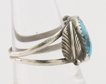 Navajo Ring 925 Silver Morenci Turquoise Native American Artist C.80's