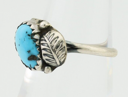 Navajo Ring 925 Silver Sleeping Beauty Turquoise Native American Artist C.80's