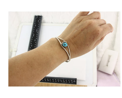Vintage Navajo Bracelet 925 Silver Blue Turquoise Handmade Signed P