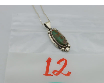 Navajo Necklace 925 Silver Natural Turquoise Artist Signed Sun C.80s