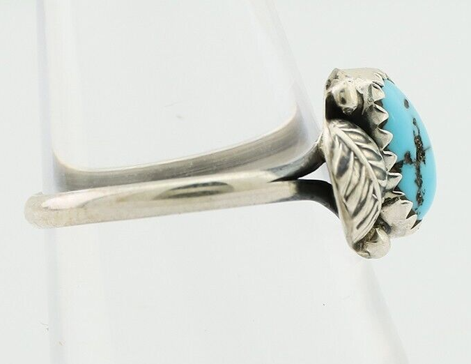 Navajo Ring 925 Silver Sleeping Beauty Turquoise Native American Artist C.80's