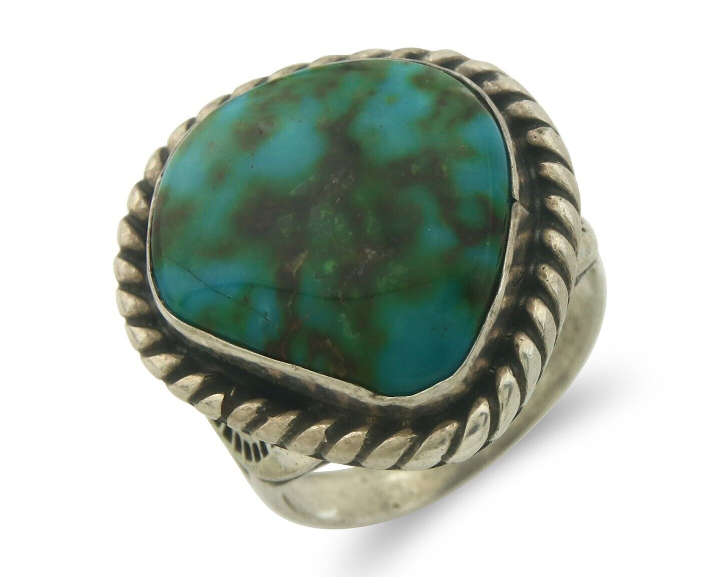 Navajo Ring 925 Sterling Royston Turquoise Artist Signed Sunset C.80's