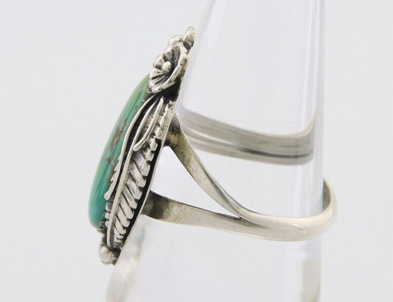 Navajo Handmade Ring 925 Silver Natural Turquoise Native Artist C.80's