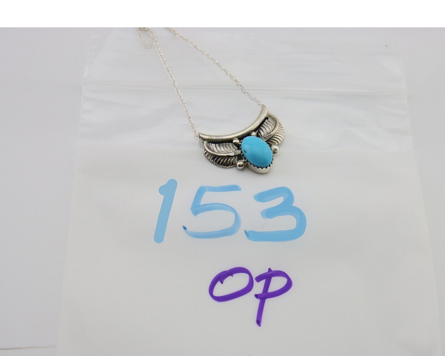 Navajo Turquoise Necklace 925 Silver Signed Eugene Belone C.80's