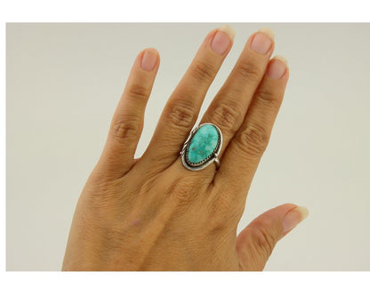 Navajo Ring 925 Sterling Silver Turquoise Native American Artist C.80's