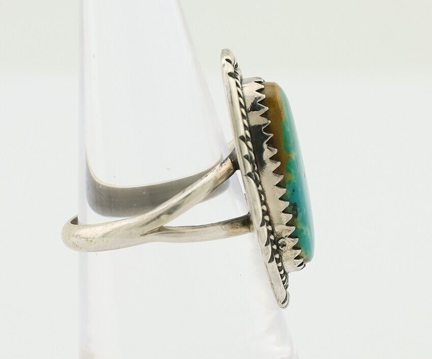 Navajo Ring 925 Silver Natural Blue Turquoise Artist Signed M BEGAY C.80's