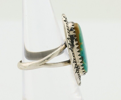 Navajo Ring 925 Silver Natural Blue Turquoise Artist Signed M BEGAY C.80's