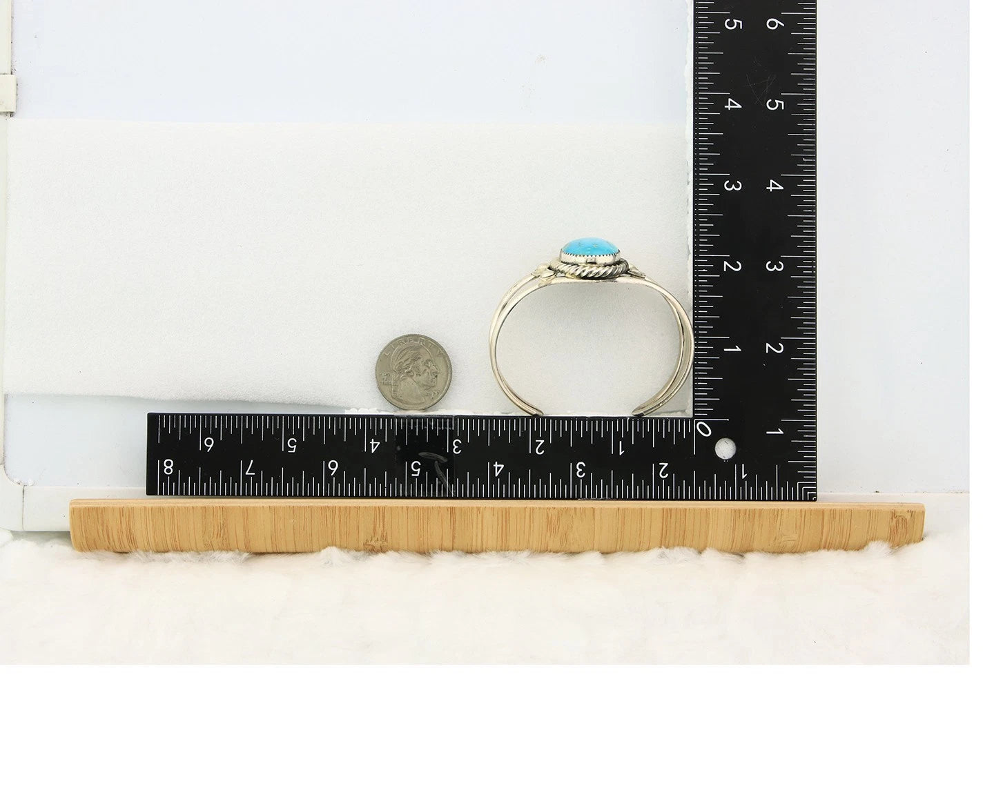 Navajo Cuff Bracelet Sterling Silver Turquoise Vintage Signed Randy Boyd