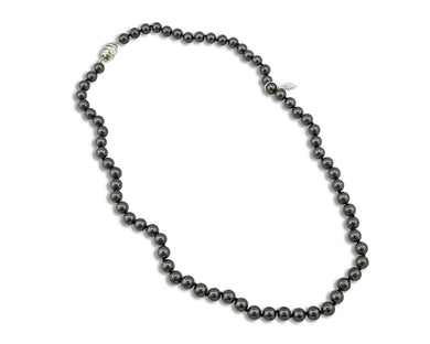 Navajo Hand Strung Natural Mined Hematite .925 Silver Stand Necklace