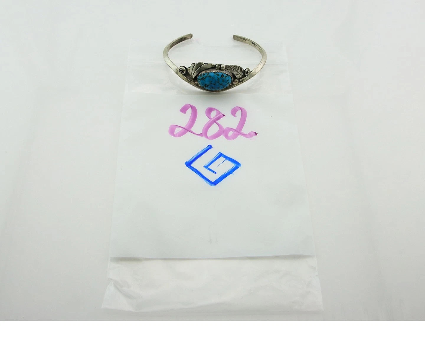 Navajo Cuff Bracelet Sterling Silver Turquoise Handmade Vintage Signed JM