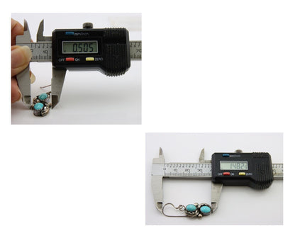 Navajo Dangle Earrings 925 Silver Natural Turquoise Native American Artist C80s