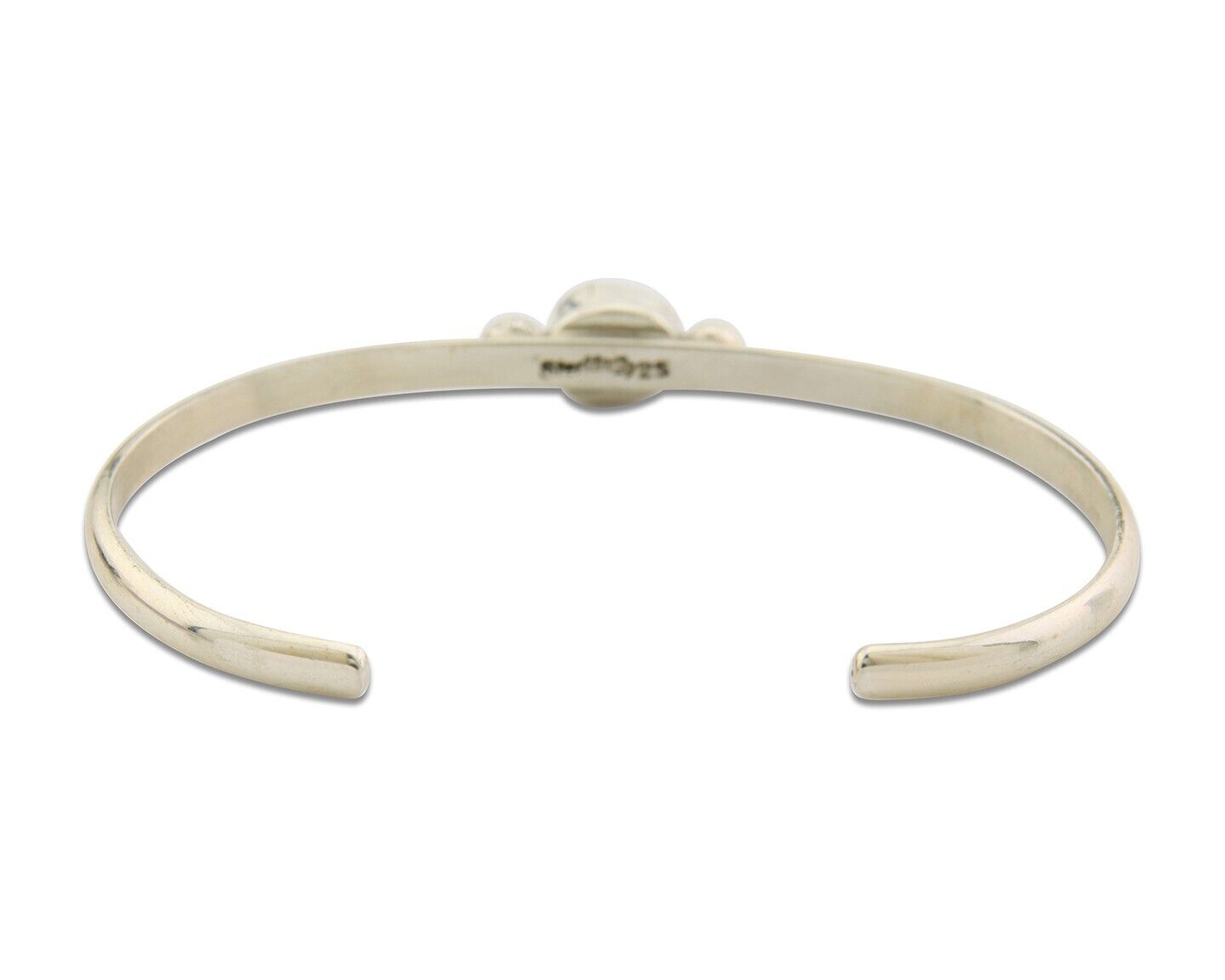 Navajo Bracelet .925 Silver Natural Red Coral Cuff Native American Artist C.80's