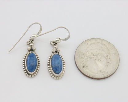 Navajo Dangle Earrings 925 Silver Natural Denim Lapis Signed Melissa Yazzie C80s