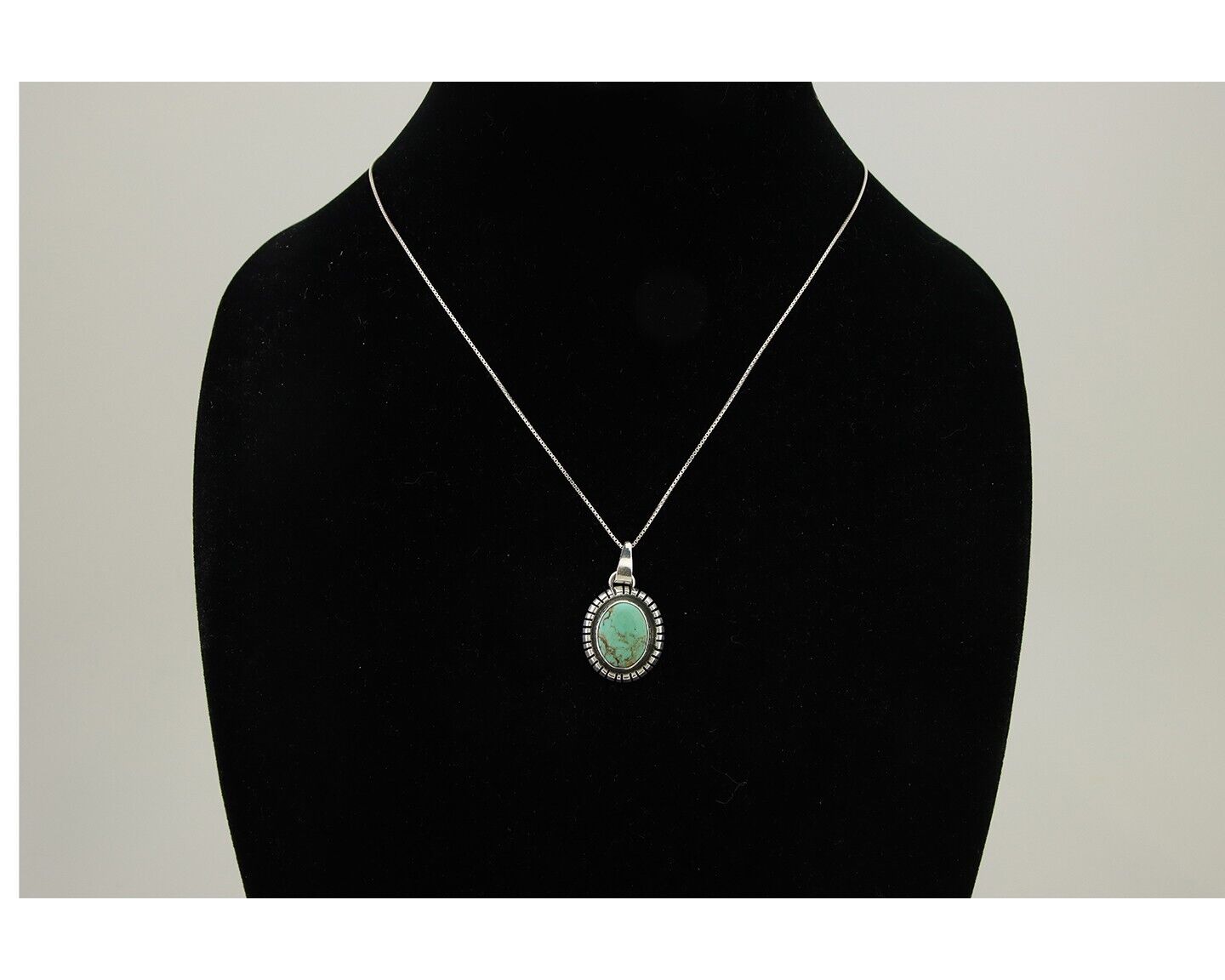 Navajo Necklace 925 Silver Natural Turquoise Native American Artist C.80's