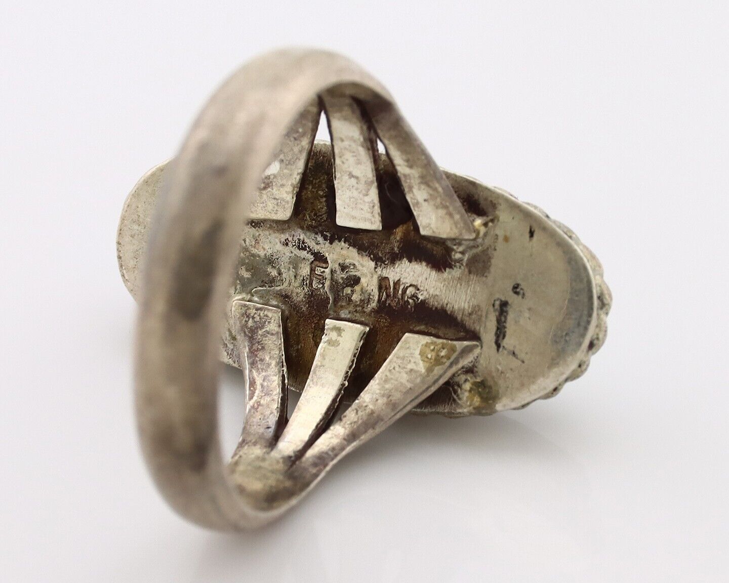 Navajo Ring 925 Silver Blue Turquoise Native American Artist C.80's