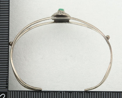 Vintage Navajo Bracelet 925 Silver Natural Malachite Handmade