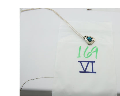 Navajo Sterling Silver Necklace Authentic Turquoise Vintage Handmade
