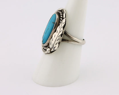 Navajo Handmade Ring 925 Silver Turquoise Artist Signed J C.80's