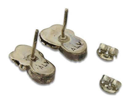 Navajo Earrings 925 Silver Handmade Natural Pink Mussel Native American Artist