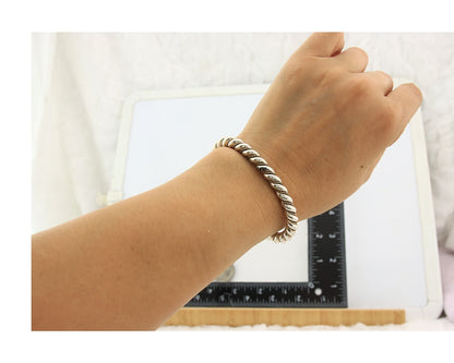 Navajo Twist Cuff Bracelet Sterling Silver Gold Authentic Vintage Native Artist