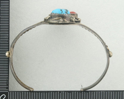 Vintage Navajo Bracelet 925 Silver Handmade Authentic Gemstone Signed C Yazzie