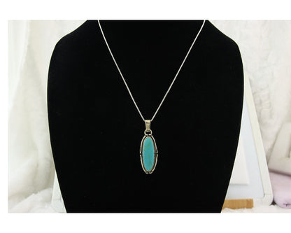 Navajo Necklace Sterling Silver Authentic Turquoise Vintage Native Artist