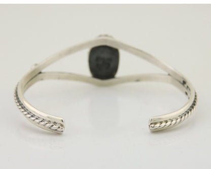 Navajo Bracelet 925 Silver Blue Turquoise Artist Signed Gecko C.80's