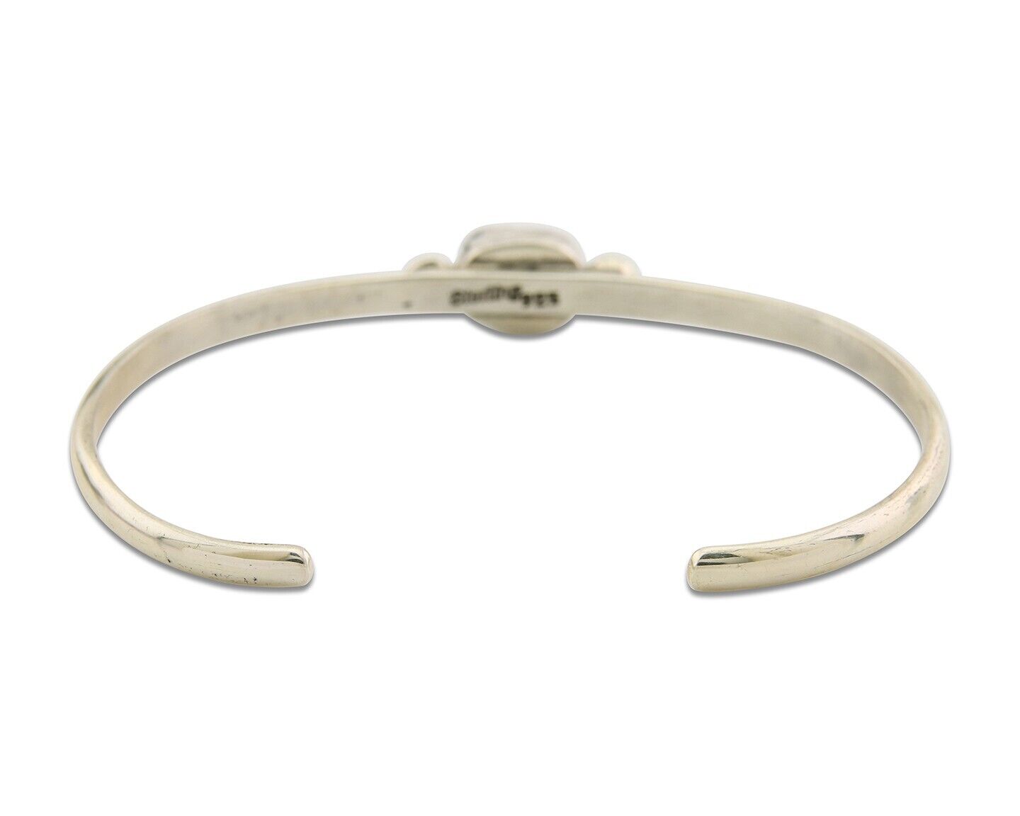 Navajo Bracelet .925 Silver Natural Red Coral Cuff Native American Artist C.80's