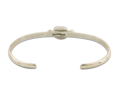 Navajo Bracelet .925 Silver Natural Red Coral Cuff Native American Artist C.80's