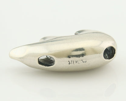 Navajo Sterling Silver Spirit Bear Pendant Handmade Authentic Vintage Signed C80