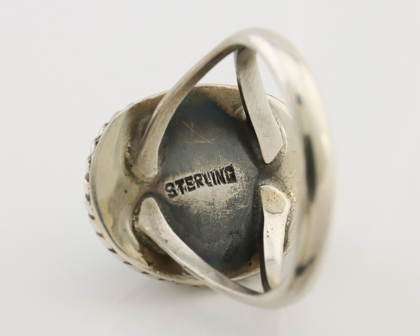 Navajo Ring 925 Silver Natural Blue Turquoise Native American Artist C.80's