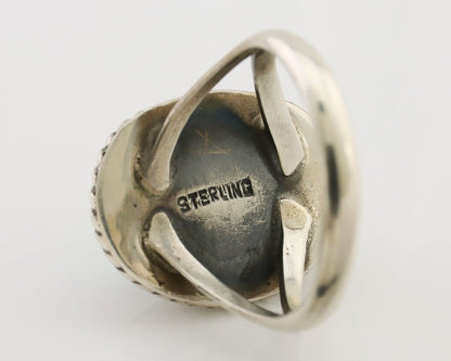 Navajo Ring 925 Silver Natural Blue Turquoise Native American Artist C.80's