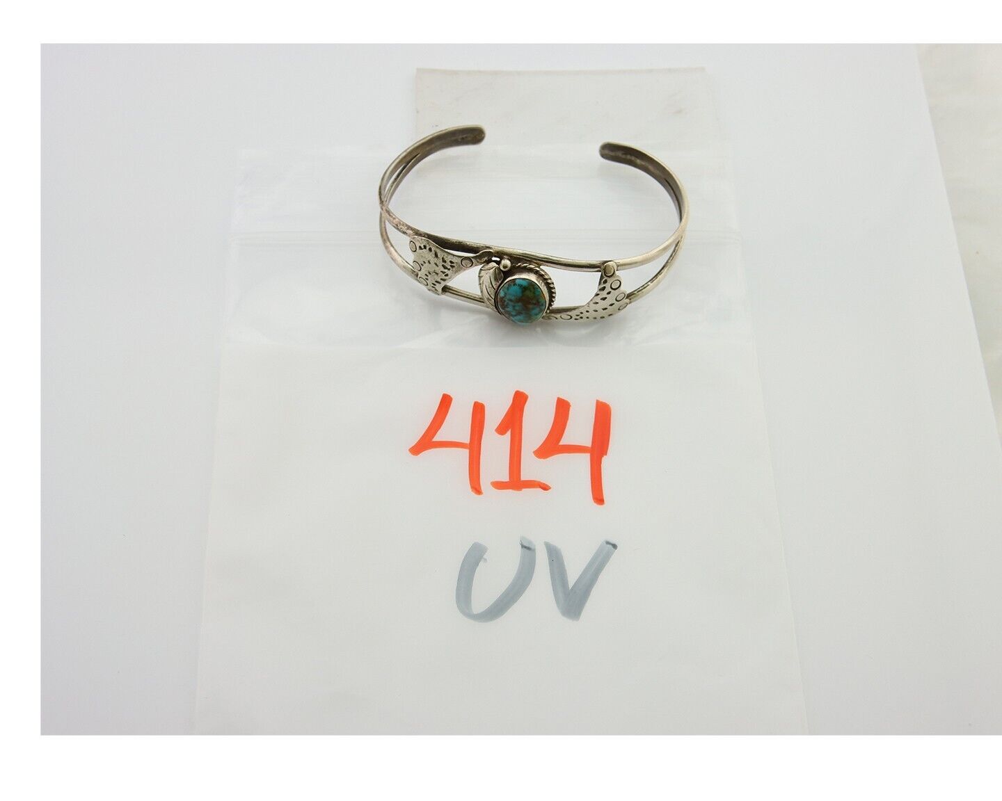 Navajo Bracelet 925 Silver Turquoise Cuff Native American Artist C.80's