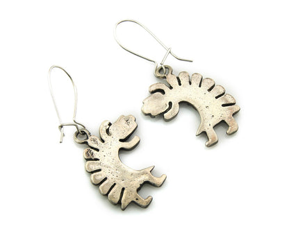 Navajo Dangle Earrings Sterling Silver Turquoise Vintage Handmade Dancer